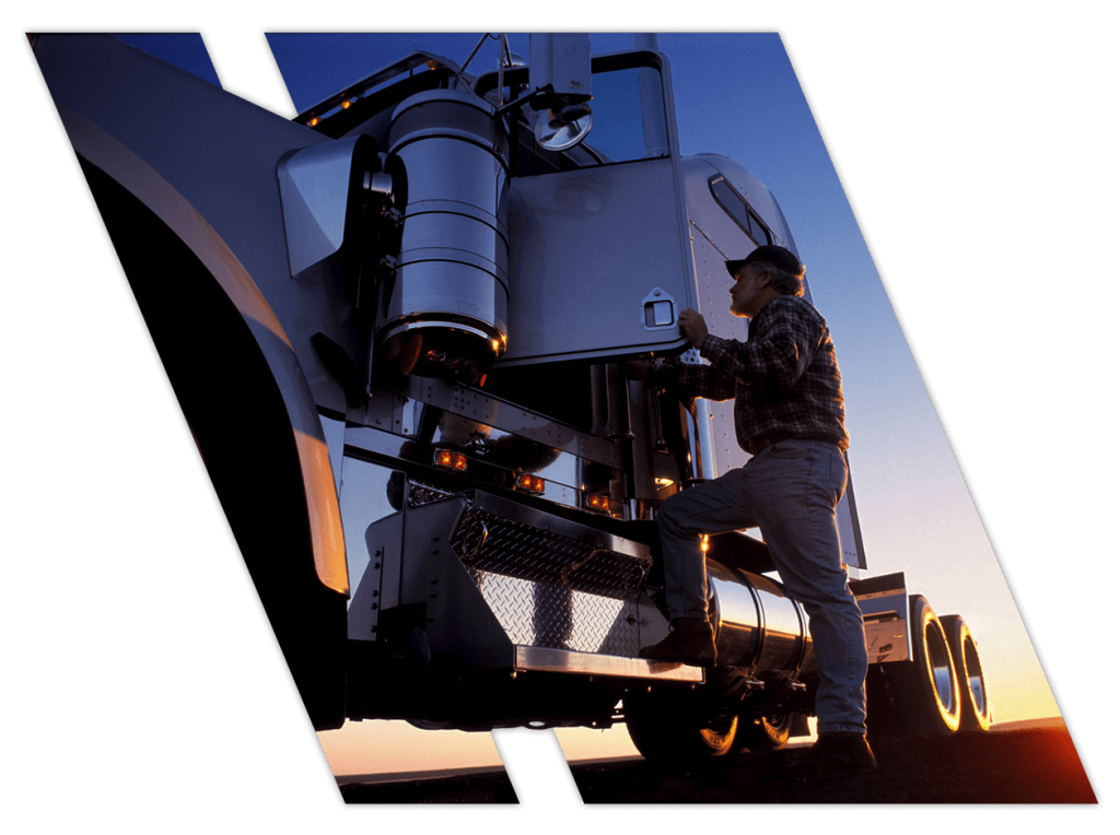 Man stepping into commercial truck